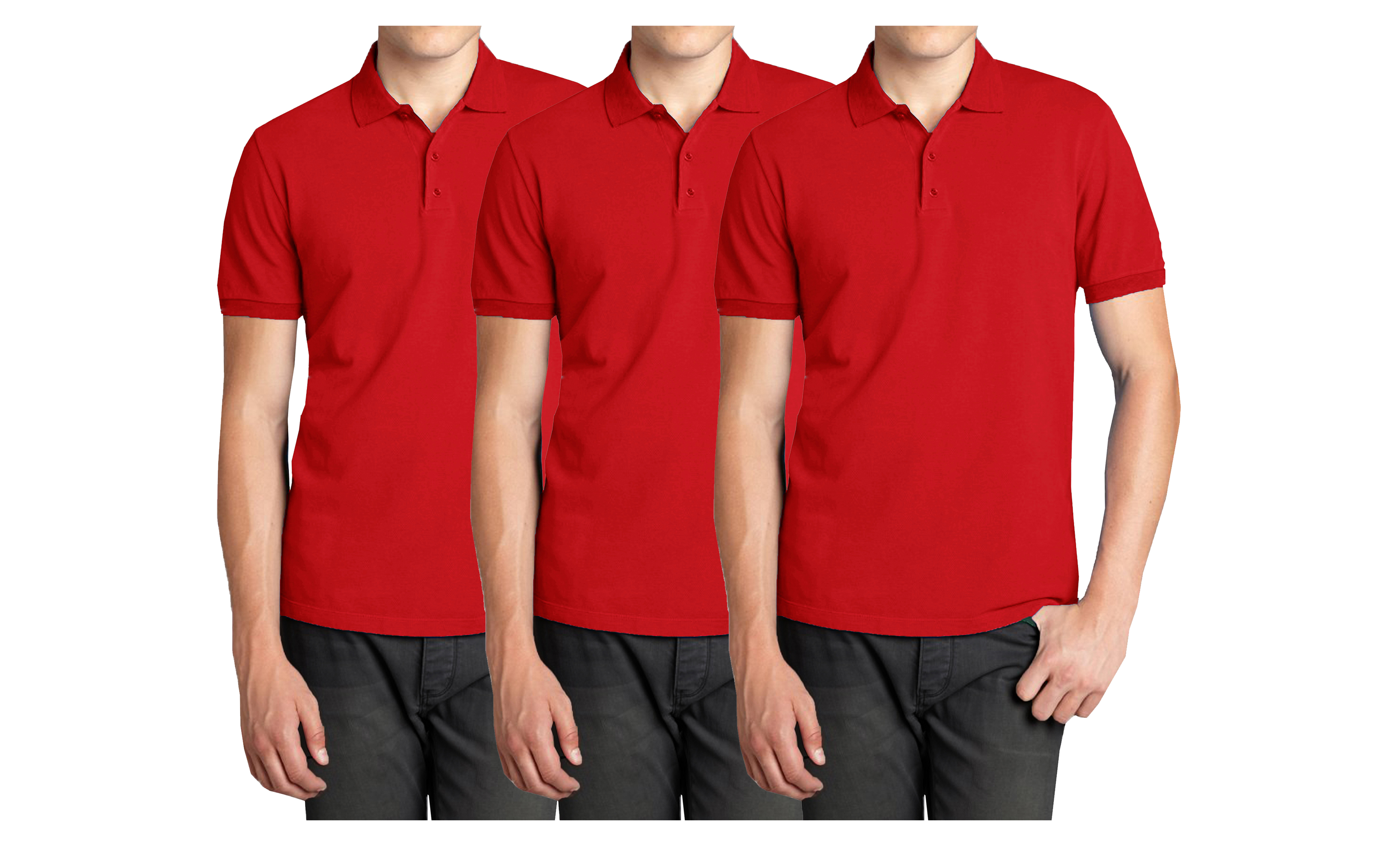 Mens 3PK S/S Pique Polo Shirts - Gallery 22