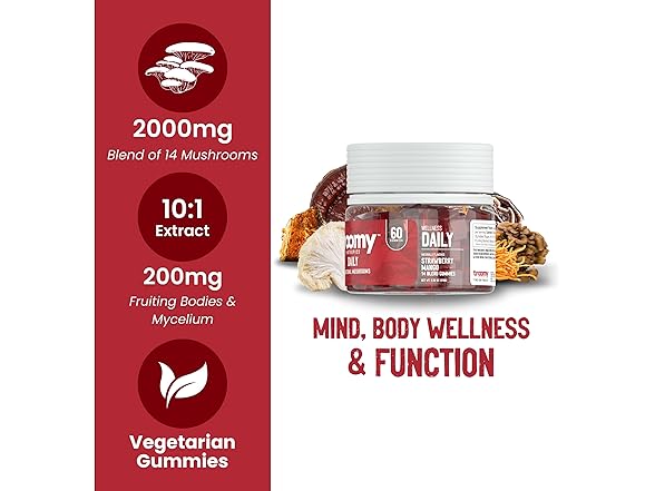 Troomy Daily 14 Mushroom Blend Gummie