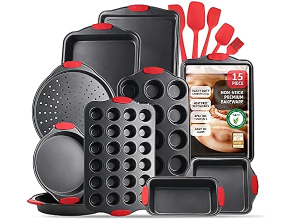 JOYTABLE Baking Pan Set, 15 Piece
