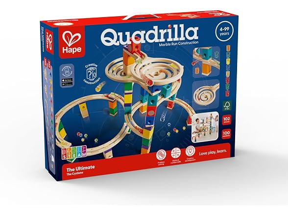 Hape Quadrilla Cyclone Wooden Marble Run Race Maze