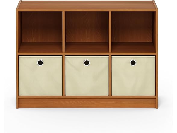 Furinno Basic 3x2 Bookcase Storage w/Bins