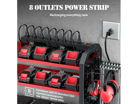 Power Tool Organizer with Charging Station 