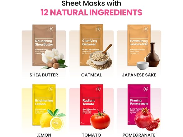 GLAM UP Premium Facial Sheet Mask 12 Com