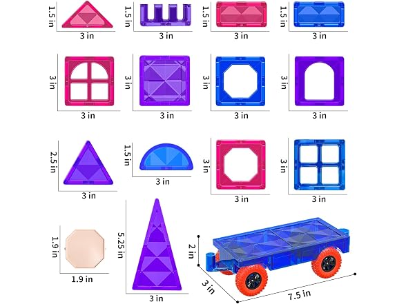 TEMI 80 Piece Set Cartoon Graphic Magnetic Blocks