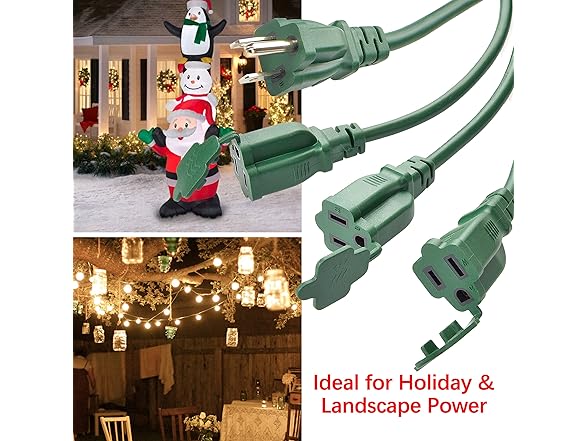 Clear Power 25ft 16/3 SJTW Green Landscape Ext Cord