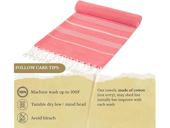 SOULMARK 100% Cotton Turkish Beach Towel