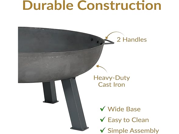 Sunnydaze 34-Inch Cast Iron Heavy-Duty Fire Pit