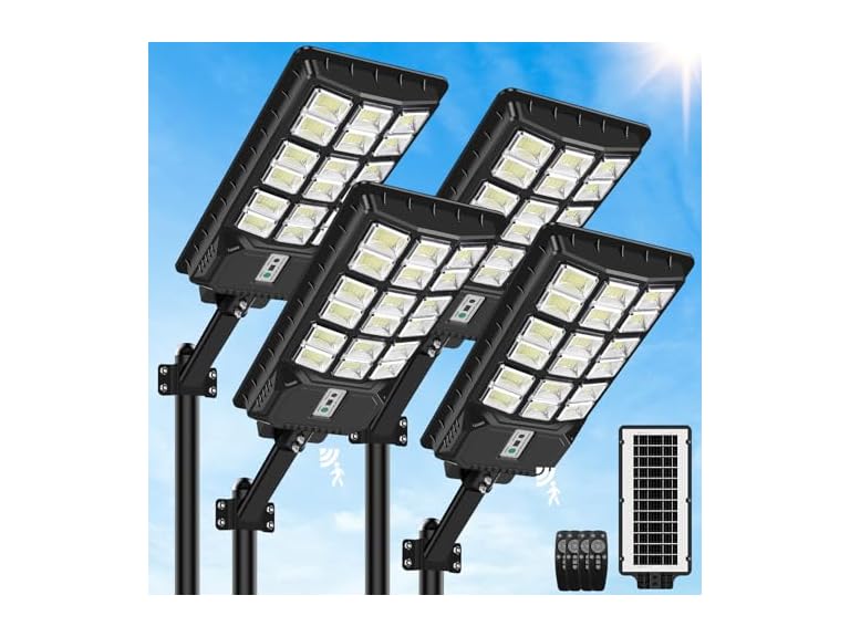 TOWPONICS 904-M-4 6000W Solar Street Lights, 4-pack