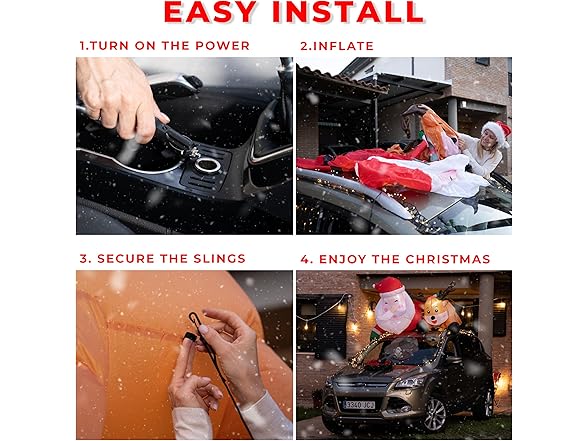 Zone Tech CR0005 6Ft Inflatable Santa and Reindeer