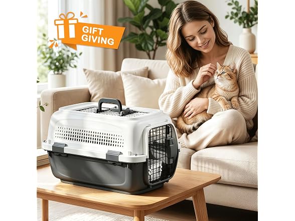 MoNiBloom 19.5 Inches 2-Door Hard Cat Carrier