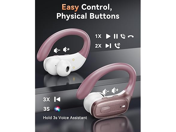 LEEMC Wireless Pink Earbuds