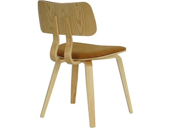 Jaguar Camel Curved Back Wood Chair Set of 3