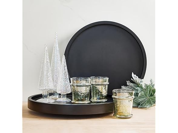 Iridescent Glass Holiday Trees, Set of 3