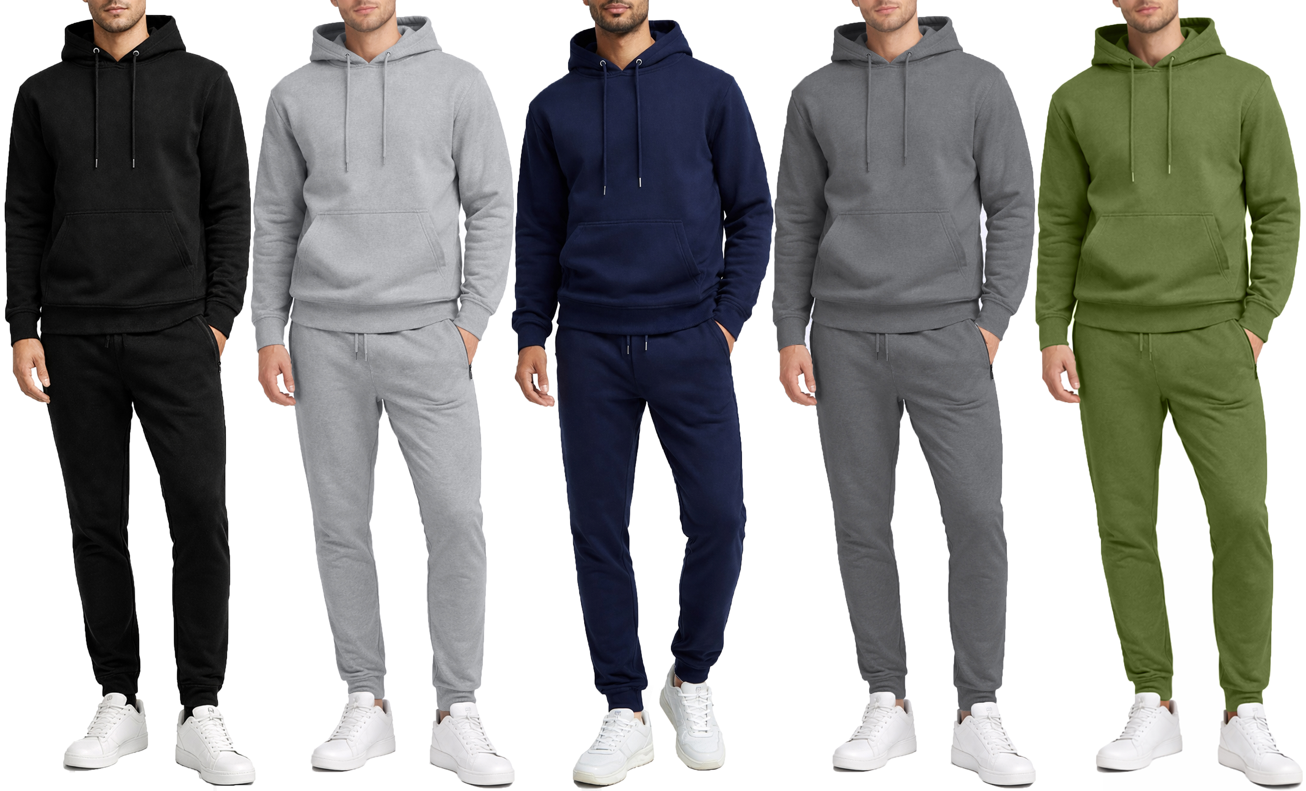 4Pc Mens Fleece Pullover/Jogger Set - Gallery 10