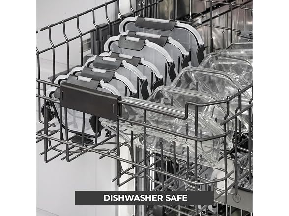 Freshware Glass Storage Containers with Lids, 24 Pieces,Grey