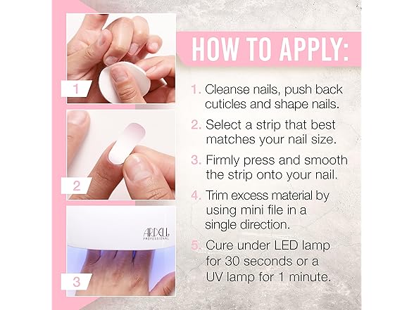 Ardell  Semi Cured Gel Nail Strips - Blushing Bride