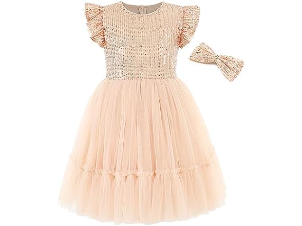 Sleeveless Pleated Satin Tulle Girl's Dress Champagne