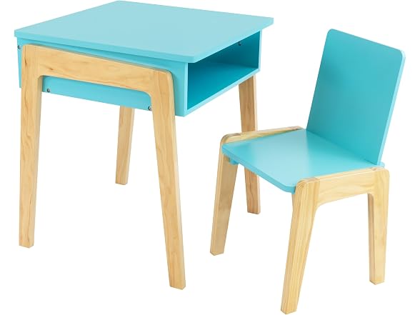 Humble Crew Kids Desk and Chair Set with Bookcase, Toddler Activity Table