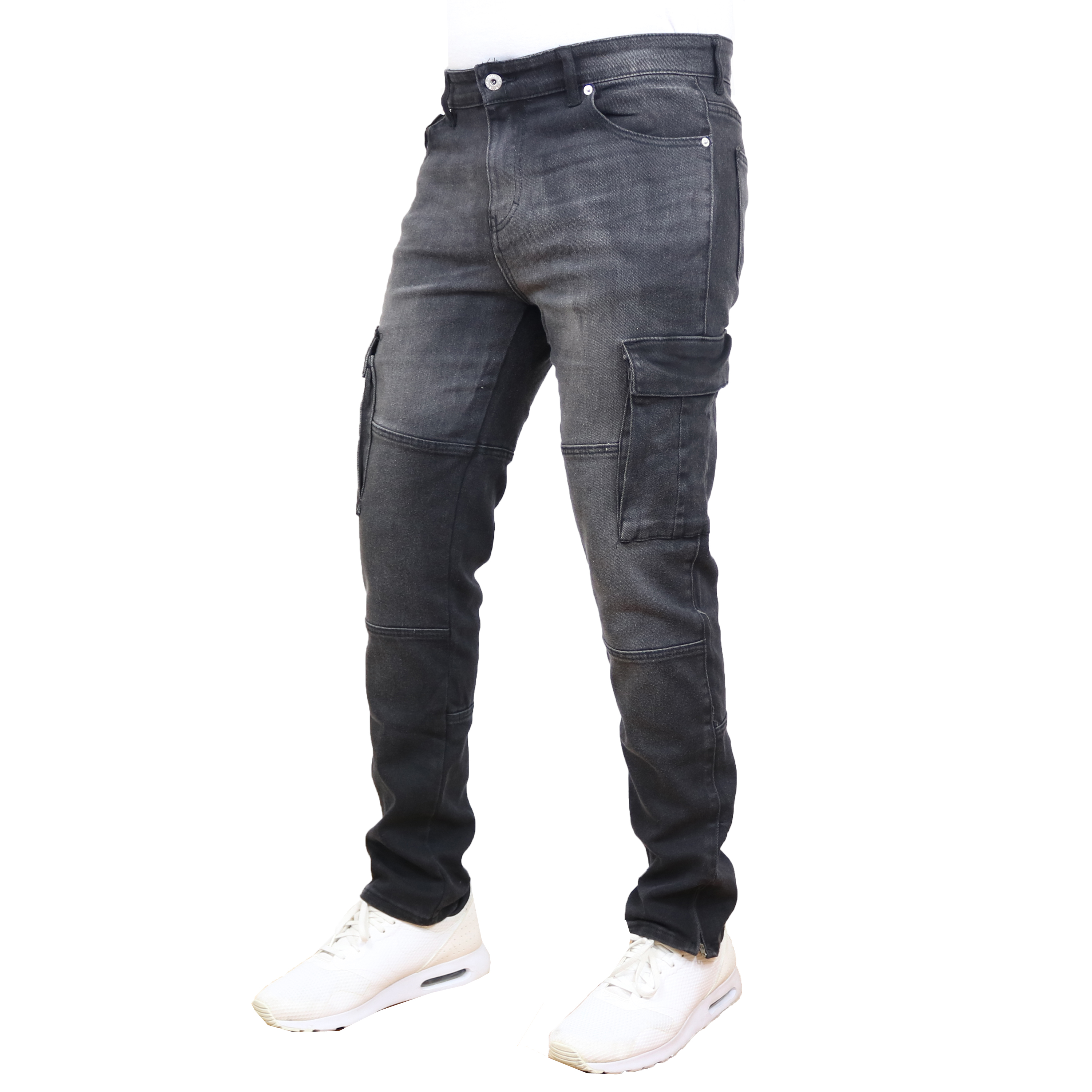 2Pk Asst Mens Stretch Cargo Jeans - Gallery 13