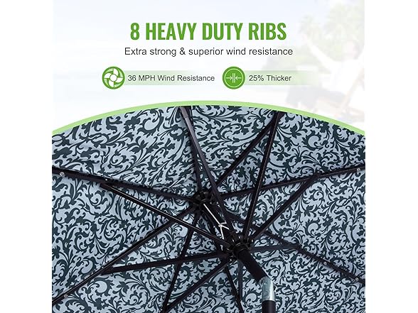 Backyard Expressions 9FT Solar Patio Umbrella