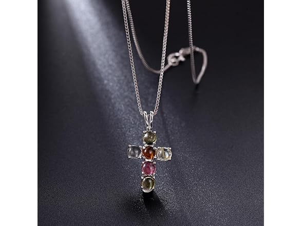 Gems Beauty Cross Necklace Mix color