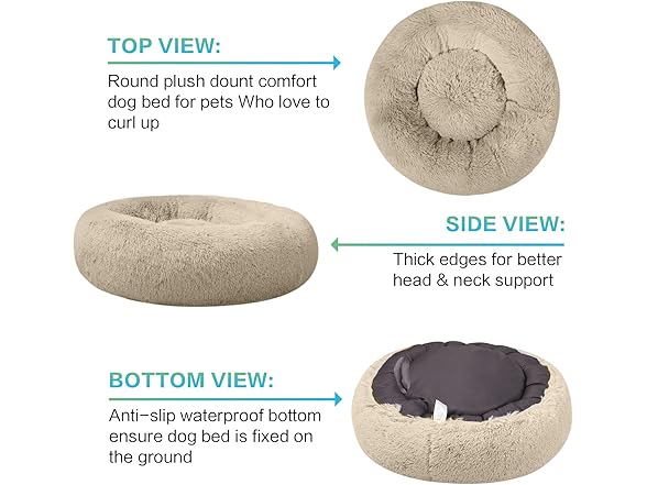 SAVFOX 23''x23'' Donut Dog Bed