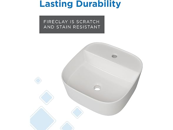 Gerber Cymira 16 in. Soft Square Vessel Bathroom Sink