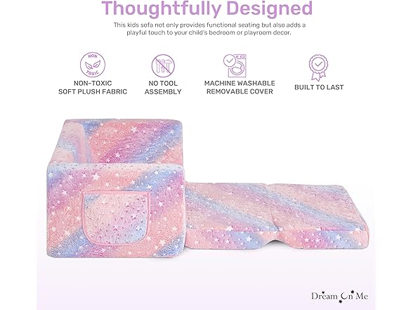 Dream On Me Dream On Me Nestle Kids Sofa in Tie Dye,