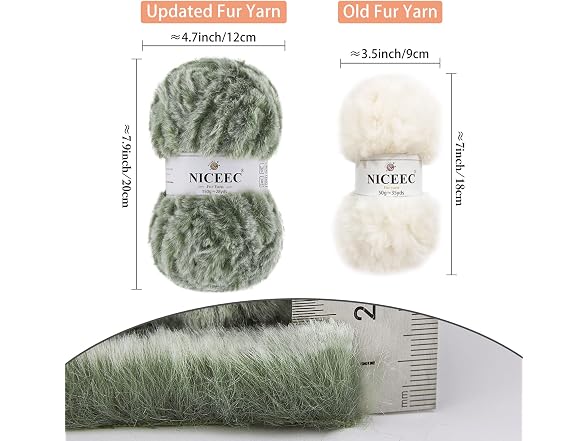 NICEEC 3 Skeins Chunky Super Soft Faux Fur