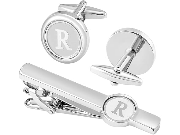 GWD Silver Initial Cufflinks (R)