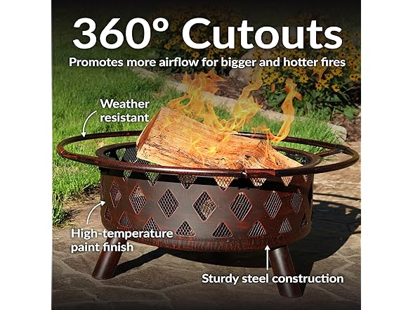 Sunnydaze Crossweave Outdoor Fire Pit