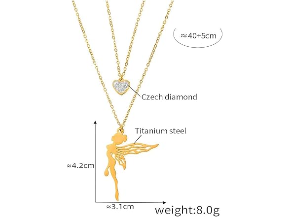 SABAAH Angel Pendant Necklace Gold