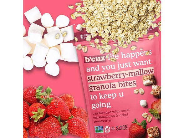 B'cuz Granola Bites | Strawberry-Mallow
