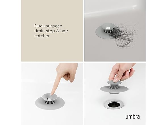 Umbra Flex Drain Stop/Hair Catcher, Grey