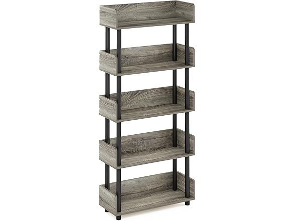 Furinno 5-Tier Display Oak/Black