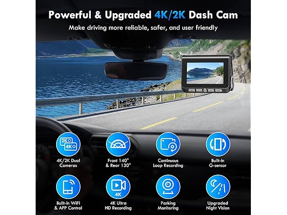 Lgueati HD Dash Cam, Front and Rear