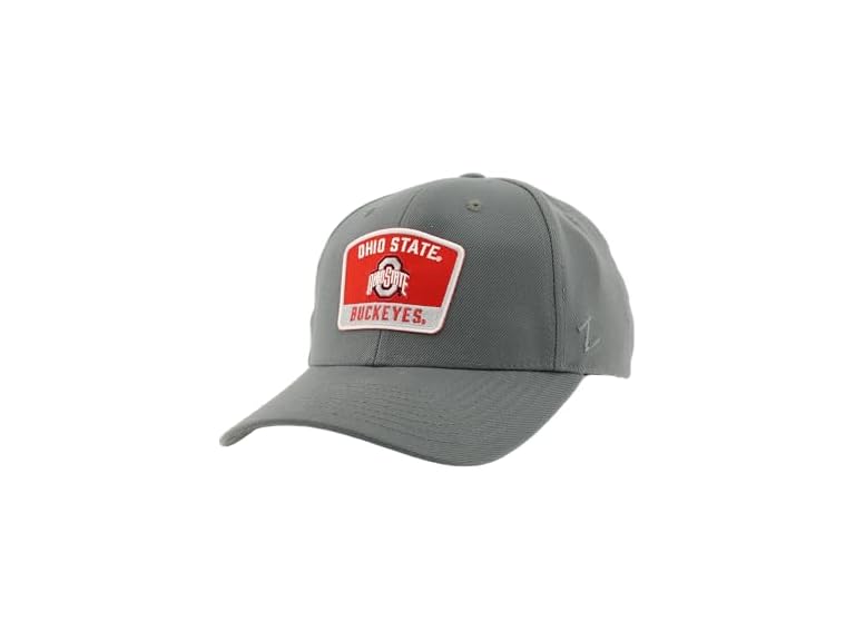 ZHATS Standard NCAA Officially Licensed Hat Competitor Patch Switchback Gray, Grey, ,Ohio State Buckeyes