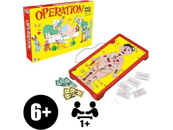 Hasbro Gaming Operation Electronic Board Game Pack of 4