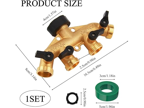 ENNSOO Water Hose Splitter Durable 4 Way