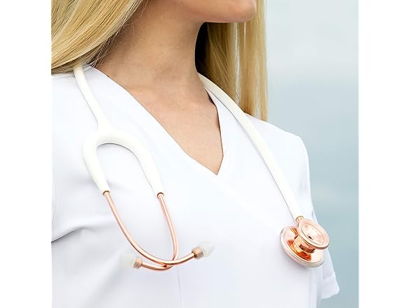 MDF Stethoscope, RoseGold, White Tube