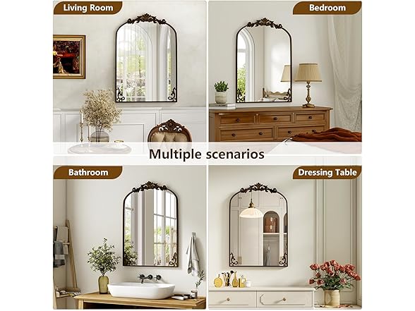 Arched Wall-Mounted Bathroom Mirror