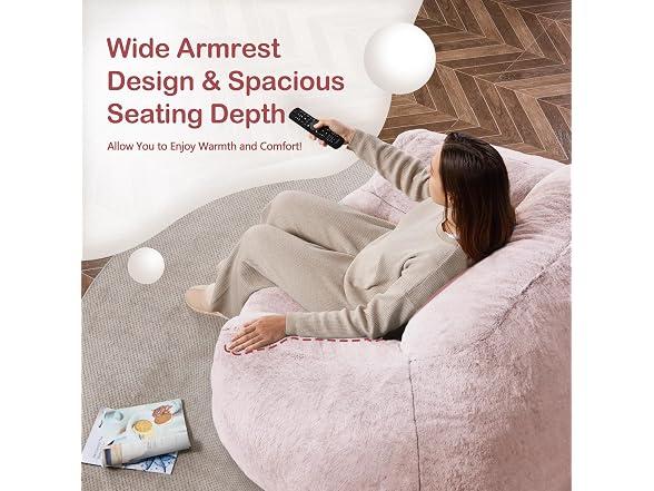 Homguava Pink Giant Bean Bag Chair