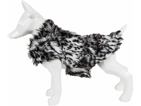 Pet Life ® Gray-Scale Tiger Fur Dog Coat