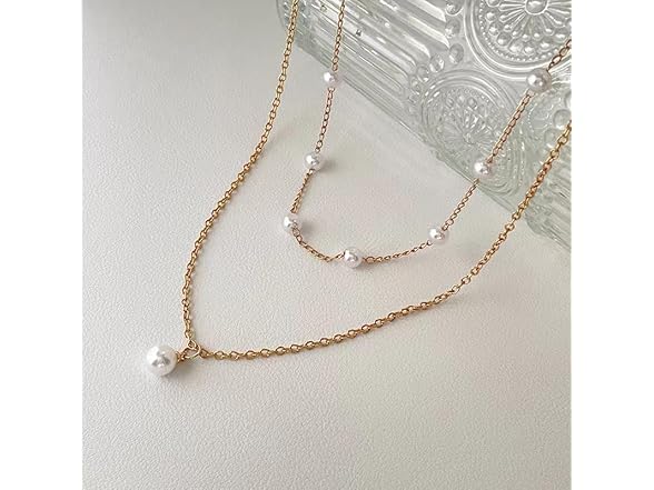 Matripop Gold Pearl Necklace 14K Gold Plated