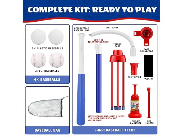 Latioi W1467 3-in-1 T Ball Set for Kids