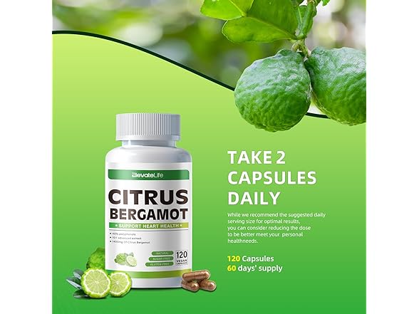 ElevateLife Citrus Bergamot 1400mg, 120 Capsules
