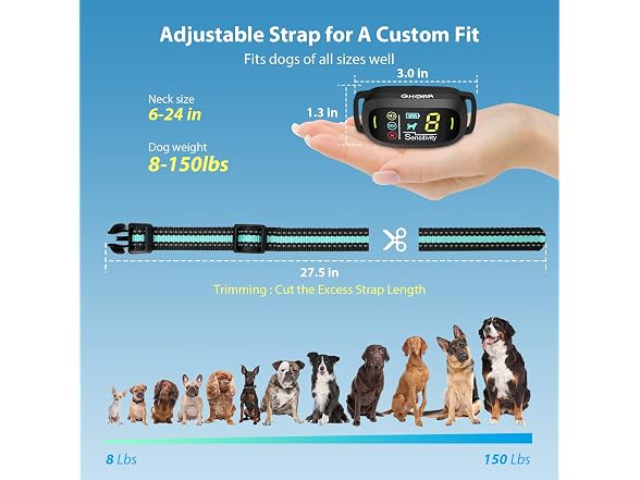 GHORA Bark Collar, Dog Bark Collar w/Smart Triggering