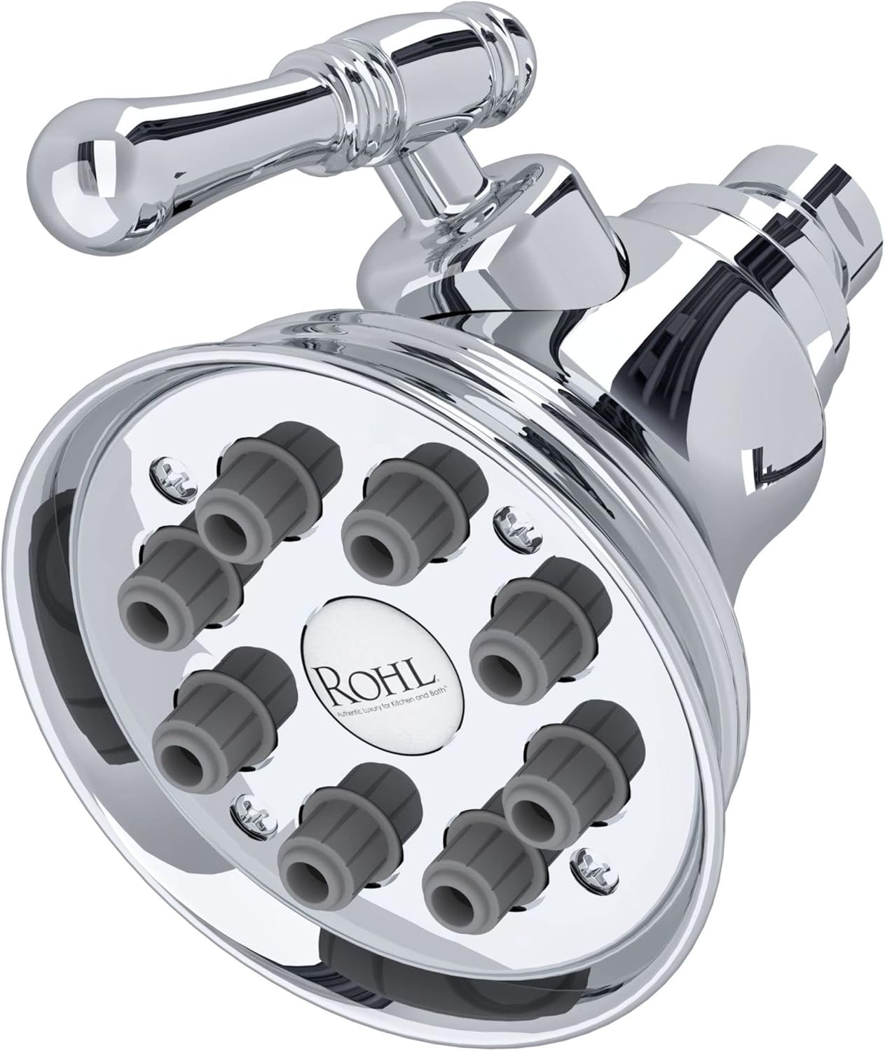 ROHL 4" Mantova Adjustable Showerhead in Polished Nickel - Gallery 6