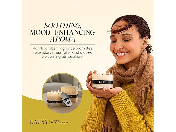 Vanilla Scent 3-Wick Scented Candle