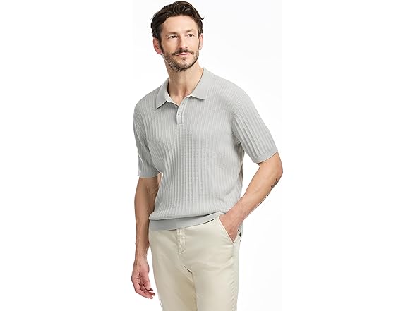 SAKS Fifth Avenue Mens SS Vertical Texture Rib Sweater